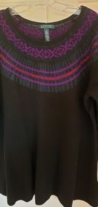 Black and Purple Women's Sweater - Winter warmth